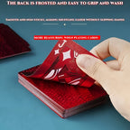 Jeu de 55 Cartes ¨¤ Jouer Rouges, ¨¦tanches et Lavables, D¨¦coration M¨¦tallique, Plastique ¨¦pais Durable, Prise en Main Confortable, M¨¦lange Lisse, Convient pour les F¨ºtes et ¨¦v¨¦nements