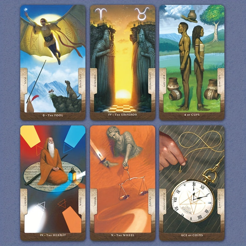 KEPNOY Tarot 78 Cartes - Jeu de Divination et F¨ºte avec Art Mystique, Couleurs Vari¨¦es - Cadeau Id¨¦al pour Halloween, Thanksgiving ou No?l - Cartes de Haute Qualit¨¦