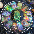 Jeu de cartes de tarot Shuttle Mirror avec guide - 78 cartes de taille standard de tarot - Cartes laser dor¨¦es, imperm¨¦ables et r¨¦sistantes ¨¤ la flexion