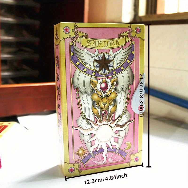 Prenez-le Maintenant ! Nouvelle ¨¦dition de Luxe de la Fille des Cartes Magiques Sakura - Transformation Sakura, Jeu de R?le d'Anime avec les Cartes Tr¨¨fle Portables du Nouveau Magicien Sakura, Coffret Cadeau et D¨¦coration ¨¤ Collectionner