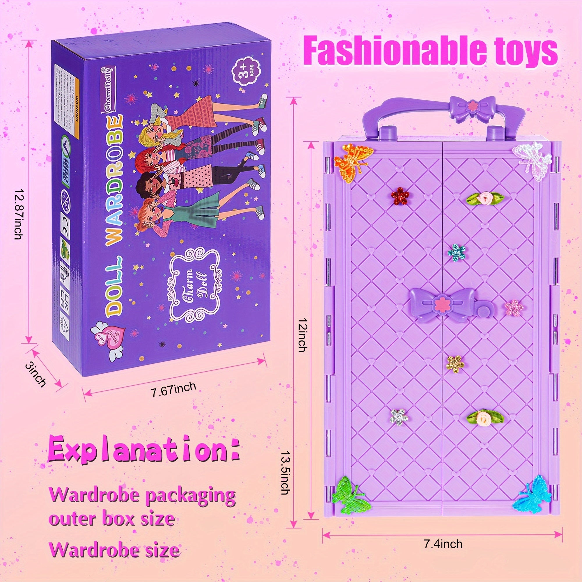 91 pi¨¨ces de mode pour poup¨¦e de 11.5 pouces avec accessoires et placard, robes de princesse, robes ¨¤ la mode, tenues, maillots de bain, chaussures, cintres, jouets d'habillage de poup¨¦e pour filles enfants tout-petits cadeaux de jouets