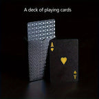 1 jeu de Cartes ¨¤ Jouer en Feuille d'Or Noir ¨¦tanche - Ensemble de Jeux de Cartes de Table en Plastique R¨¦sistant