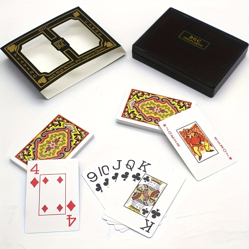 2 Decks BGC Cartes ¨¤ jouer imperm¨¦ables, PVC haute densit¨¦, Qualit¨¦ sup¨¦rieure, Jeu pour adultes, Mat¨¦riau plastique, Bo?te conteneur - Id¨¦al pour les jeux de cartes et les collectionneurs