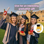 2025 Cadeau de Dipl?mation - Canard Mignon avec Toque et Carte, Pr¨¦sent Unique Tiss¨¦ ¨¤ la Main Parfait pour les ¨¦tudiantes Universitaires, Id¨¦al pour les F¨ºtes de Remise des Dipl?mes