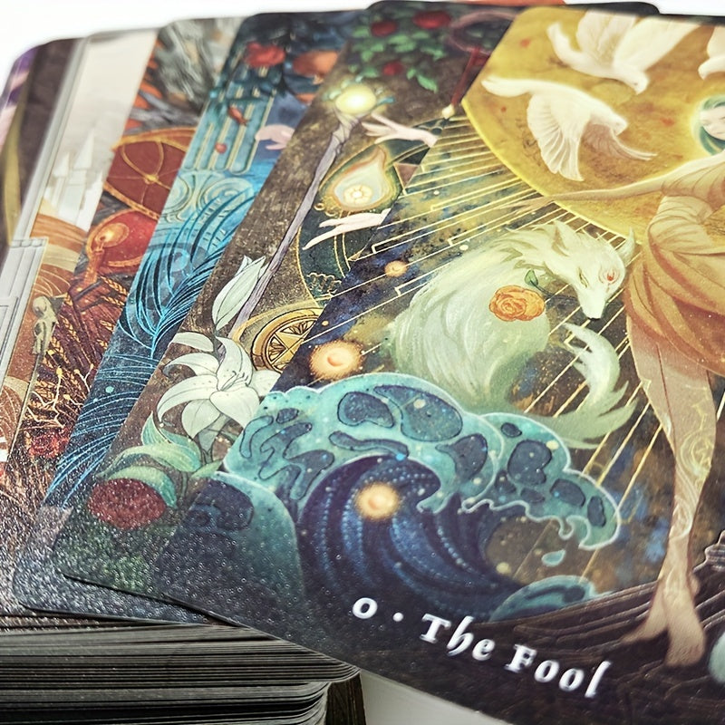 Tarot AURA ¨¦dition Nacr¨¦e, 78 Cartes Taille Standard, Papier de Couleurs M¨¦lang¨¦es, Jeu de Cartes de Divination pour F¨ºte, Halloween, No?l, Cadeau de Thanksgiving