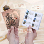 Cartes de Tarot Dor¨¦ Rose - 78pcs Taille Standard, ¨¦tanches & R¨¦sistantes aux Plis, Jeu PET avec Guide pour D¨¦butants et Experts