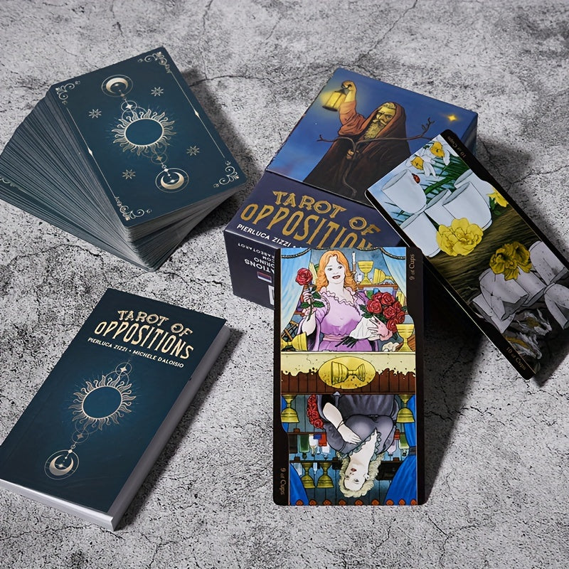 Tarot des Oppositions, jeu de cartes de fortune de taille standard ¨¤ 78 cartes, jeu de soci¨¦t¨¦ de divination pour Halloween, Thanksgiving, cadeau de No?l