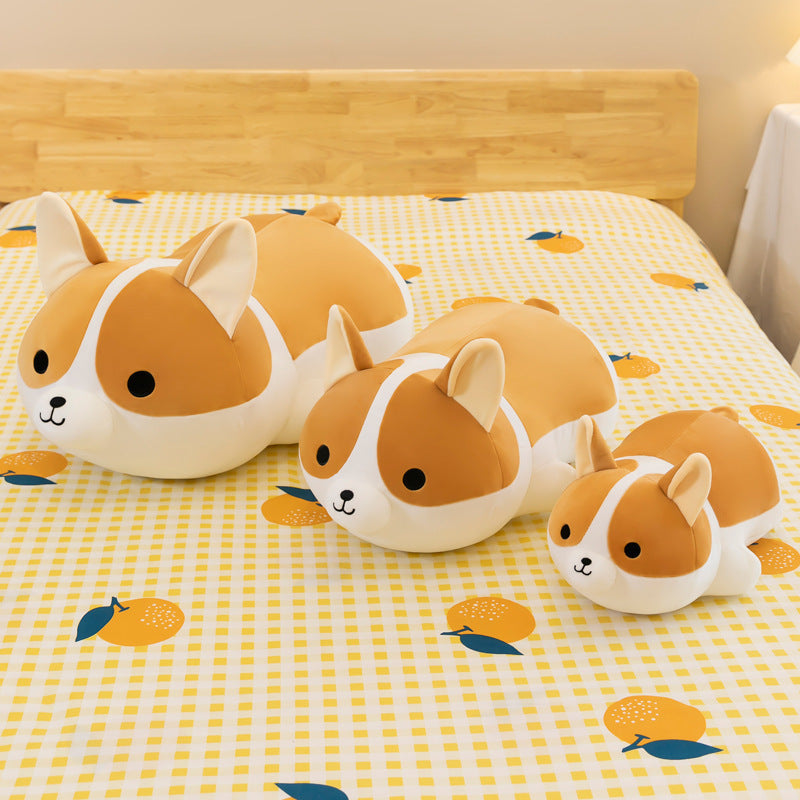 Peluche Corgi Douillette - Oreiller de Sommeil en Tricot Doux pour Chiot, Cadeau d'Anniversaire Parfait pour les Jeunes
