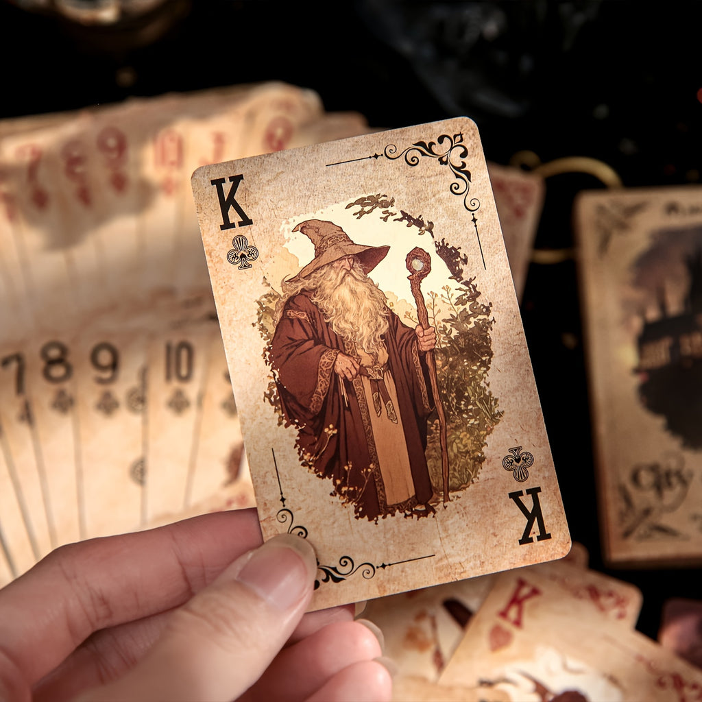 55pcs\u002Fbo?te Cartes de Poker Exquises Style Magique R¨¦tro Sombre Myst¨¦rieux, Jeu de Cartes Multijoueur, Relaxation, Divertissement, Utilisation de F¨ºte, D¨¦coration de Scrapbook