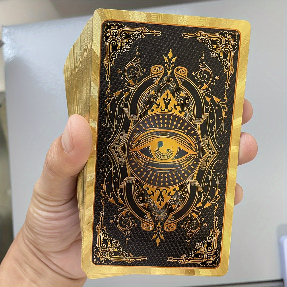 Cartes de divination de tarot pour d¨¦butants, feuille d'or en espagnol et en anglais, 4,72x2,76 pouces, avec guide en 2 langues, cartes de tarot