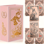 Cartes de Tarot Dor¨¦ Rose - 78pcs Taille Standard, ¨¦tanches & R¨¦sistantes aux Plis, Jeu PET avec Guide pour D¨¦butants et Experts