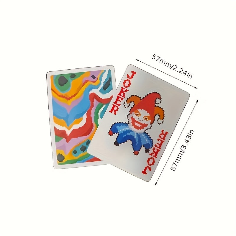 54 Cartes de Jeu Joker - Design D'Art Pixel Vibrant, Id¨¦al Pour Les Jeux de F¨ºte Et Le Poker, Les Essentiels Des Jeux de Cartes | Design Joufflu | Carton de Jeu Durable