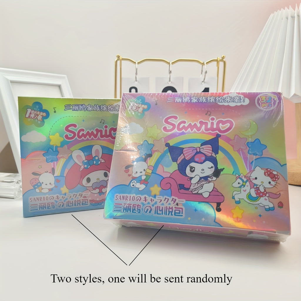 1 Bo?te (32 Paquets) de Cartes S¨¦rie Sanrio - Hello Kitty, My Melody, Kuromi & Plus - Collection de Cartes ¨¤ ¨¦changer Premium pour Collecteurs et Cadeaux, Petits Pr¨¦sents Id¨¦aux