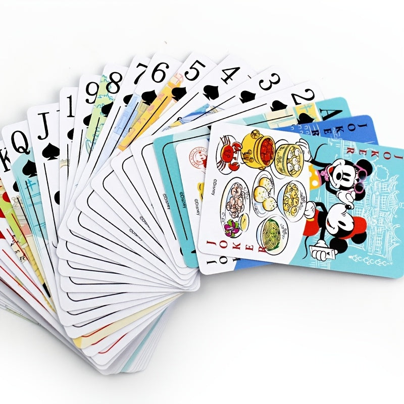 54 pi¨¨ces de jeu de poker Mickey et amis, mat¨¦riau papier, bas¨¦ sur le poker de table Lucky, avec bo?te de conteneur, adapt¨¦ aux r¨¦unions familiales, f¨ºtes et c¨¦l¨¦brations de vacances - Id¨¦al pour No?l, Halloween, Paques, cadeau de Nouvel An