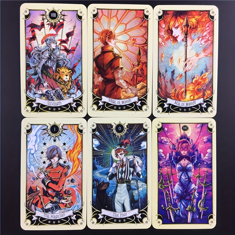 Cartes de tarot manga mystique, cartes de tarot, jeu de tarot, jouet r¨¦v¨¦lateur de fortune, cadeau de jeu