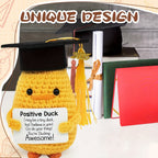 2025 Cadeau de Dipl?mation - Canard Mignon avec Toque et Carte, Pr¨¦sent Unique Tiss¨¦ ¨¤ la Main Parfait pour les ¨¦tudiantes Universitaires, Id¨¦al pour les F¨ºtes de Remise des Dipl?mes