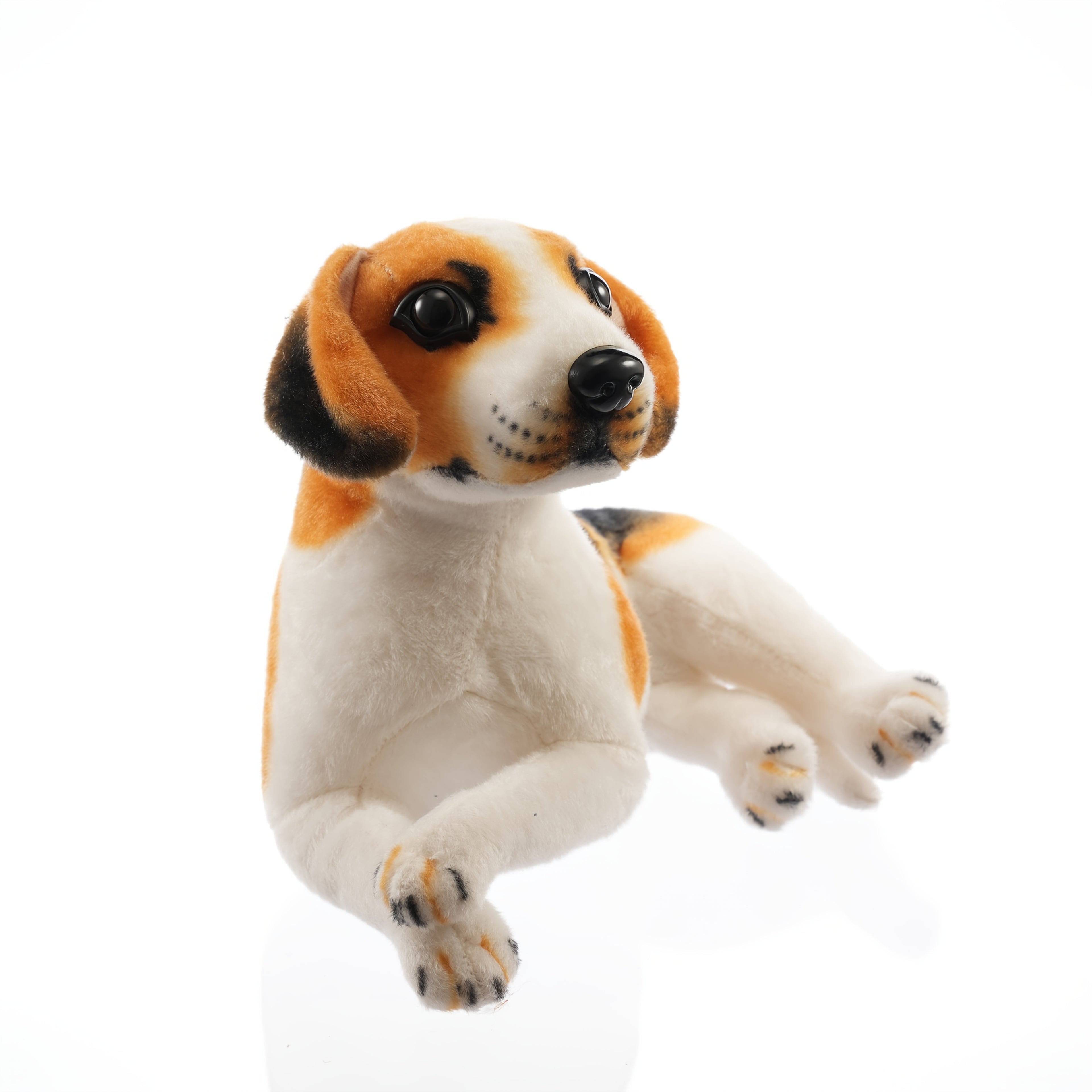 Un jouet en peluche r¨¦aliste d'un chien beagle, figurine de chien r¨¦aliste, adapt¨¦ pour la d¨¦coration de la chambre et les cadeaux de vacances.