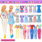 91 pi¨¨ces de mode pour poup¨¦e de 11.5 pouces avec accessoires et placard, robes de princesse, robes ¨¤ la mode, tenues, maillots de bain, chaussures, cintres, jouets d'habillage de poup¨¦e pour filles enfants tout-petits cadeaux de jouets