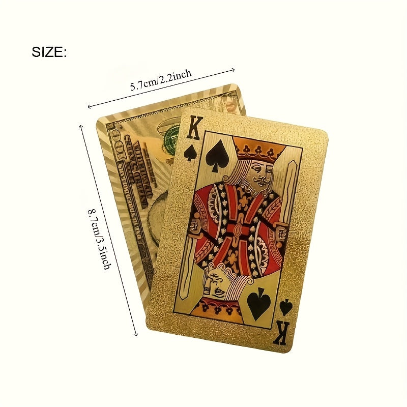 Jeu de Cartes en Plastique Dor¨¦ Imperm¨¦able, Souple et de Haute Qualit¨¦, Id¨¦al pour F¨ºtes et Jeux, Cadeau