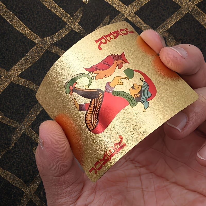 Jeu de Cartes en Plastique Dor¨¦ Imperm¨¦able, Souple et de Haute Qualit¨¦, Id¨¦al pour F¨ºtes et Jeux, Cadeau
