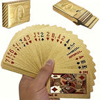 Jeu de Cartes en Plastique Dor¨¦ Imperm¨¦able, Souple et de Haute Qualit¨¦, Id¨¦al pour F¨ºtes et Jeux, Cadeau