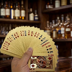 Jeu de Cartes en Plastique Dor¨¦ Imperm¨¦able, Souple et de Haute Qualit¨¦, Id¨¦al pour F¨ºtes et Jeux, Cadeau