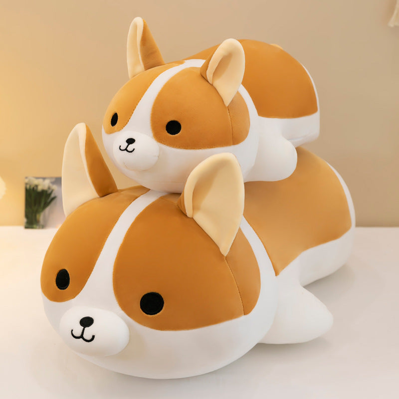 Peluche Corgi Douillette - Oreiller de Sommeil en Tricot Doux pour Chiot, Cadeau d'Anniversaire Parfait pour les Jeunes