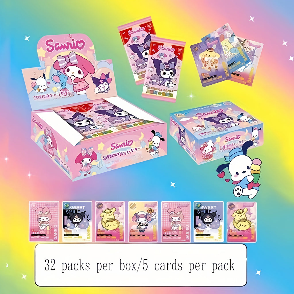 1 Bo?te (32 Paquets) de Cartes S¨¦rie Sanrio - Hello Kitty, My Melody, Kuromi & Plus - Collection de Cartes ¨¤ ¨¦changer Premium pour Collecteurs et Cadeaux, Petits Pr¨¦sents Id¨¦aux