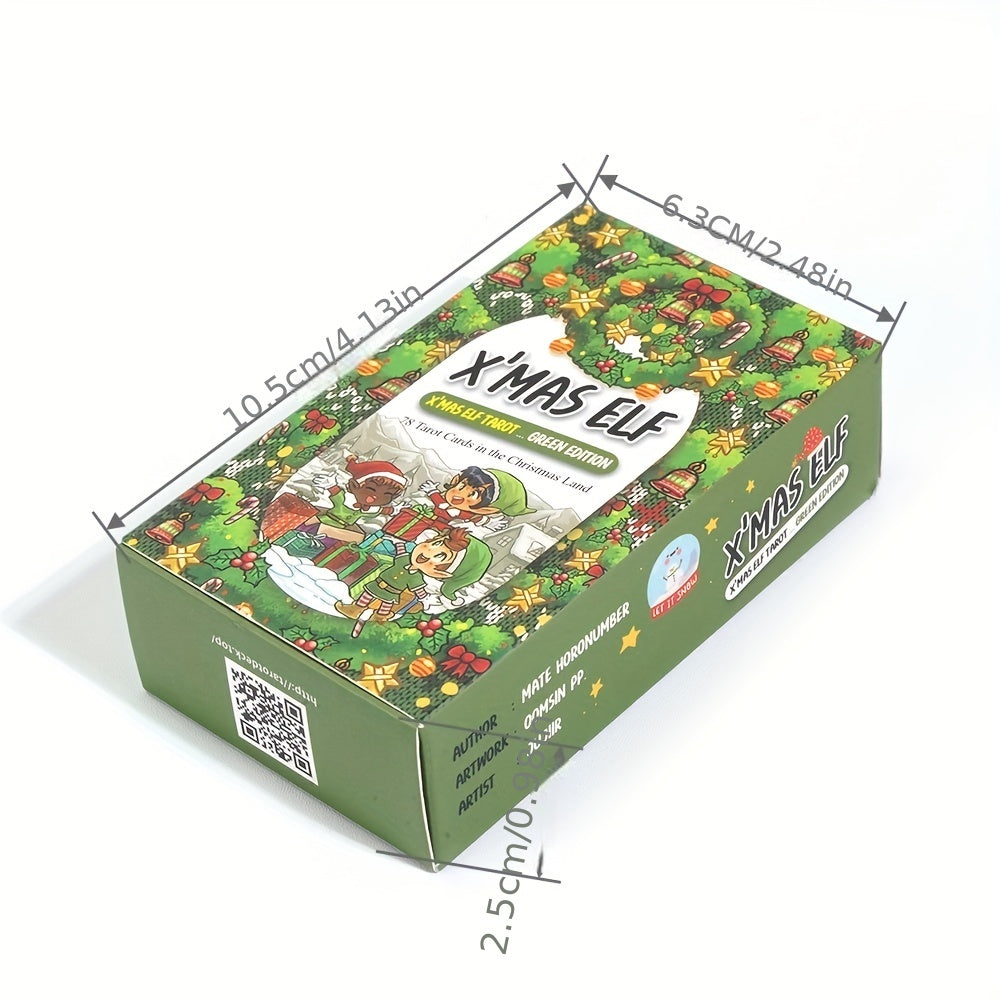 Tarot des Elfe de No?l ¨¦dition Verte - Taille Standard, Jeu de Cartes Strat¨¦gique pour le Plaisir de No?l, Herbe, Id¨¦al pour No?l