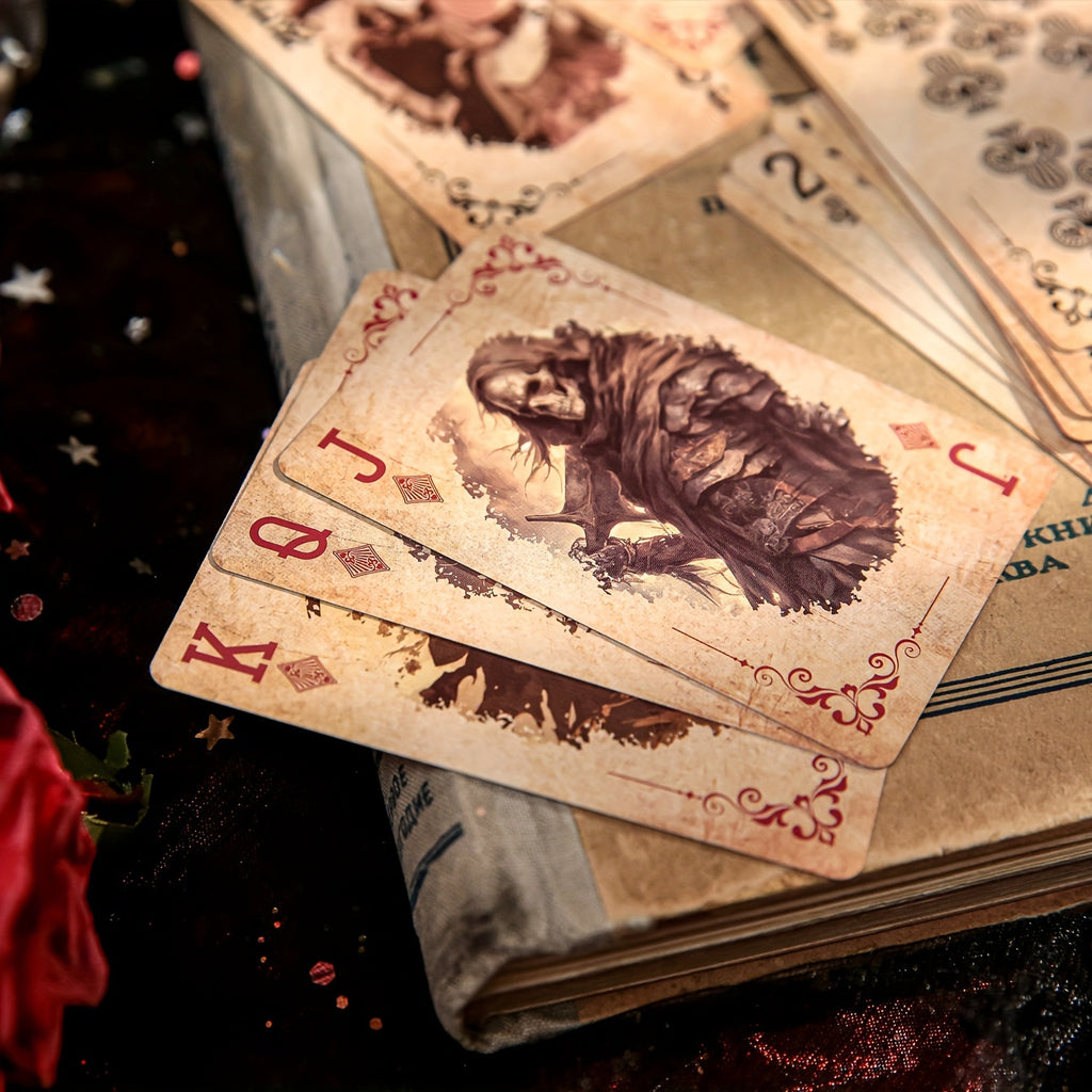 55pcs\u002Fbo?te Cartes de Poker Exquises Style Magique R¨¦tro Sombre Myst¨¦rieux, Jeu de Cartes Multijoueur, Relaxation, Divertissement, Utilisation de F¨ºte, D¨¦coration de Scrapbook