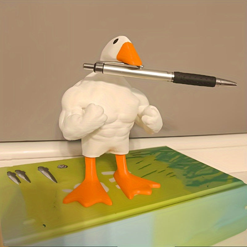 1pc Poup¨¦e Canard Muscl¨¦ R¨¦sine Forte Statue de Canard de Dessin Anim¨¦ Dr?le Amusant D¨¦coration de Maison Cadeau de F¨ºte