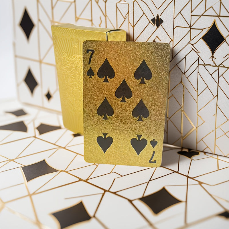 1 Jeu de cartes ¨¤ jouer en PVC Golden Dragon, jeu de poker durci durable, jeu universel pour la Saint-Valentin, Thanksgiving, No?l, Halloween, f¨ºtes du Nouvel An