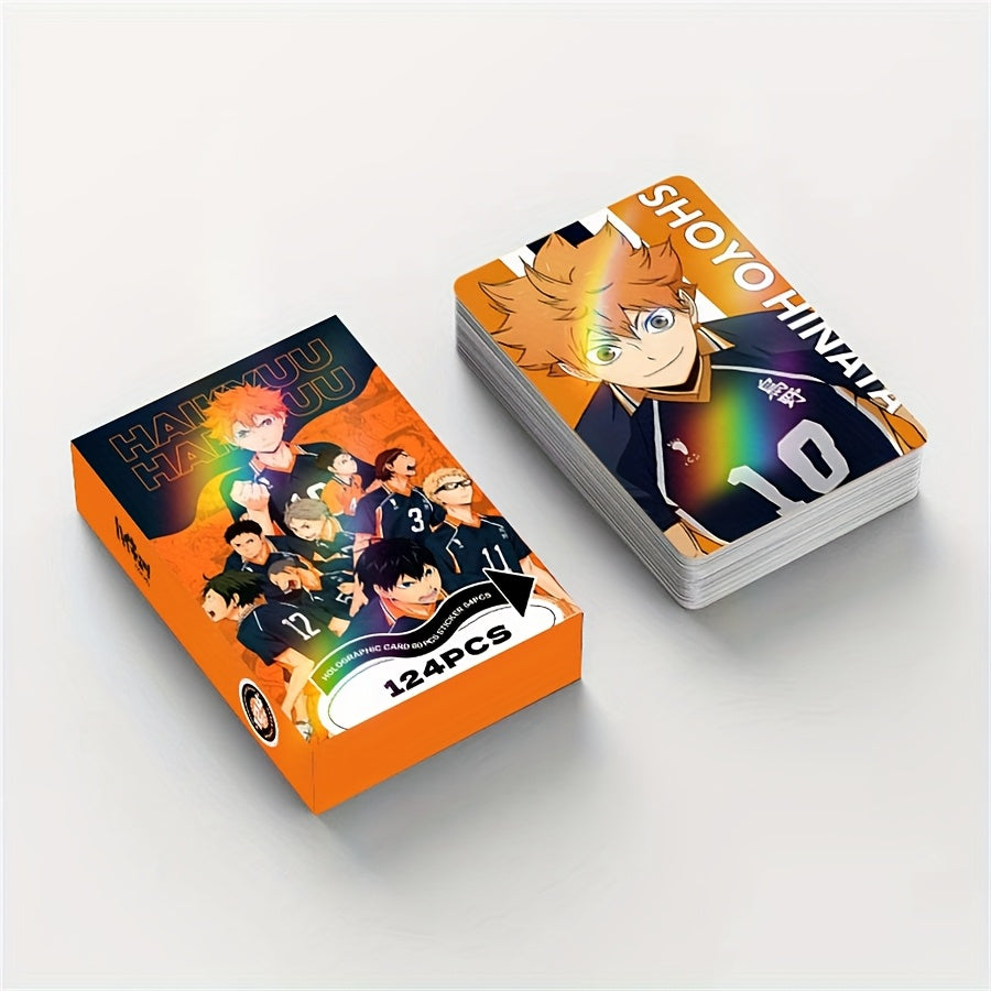 124 pi¨¨ces de Cartes Anime Lomo, cartes de jeu ¨¤ double face, collection de cartes de th¨¨me fantasy, design de dessin anim¨¦, cartes de personnages d'animation fluide, cadeau parfait pour les amateurs de jeux et d'anime