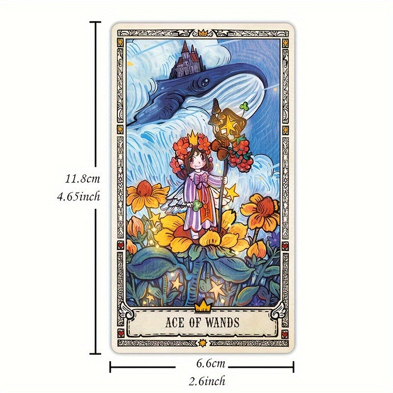 Cartes de Tarot Fantaisie KEPNOY Amour & Courage - ¨¦dition Standard de 78 Cartes pour Divination, Jeu de F¨ºte et Pr¨¦diction de l'Avenir - Cadeau Id¨¦al pour Halloween, No?l, Thanksgiving