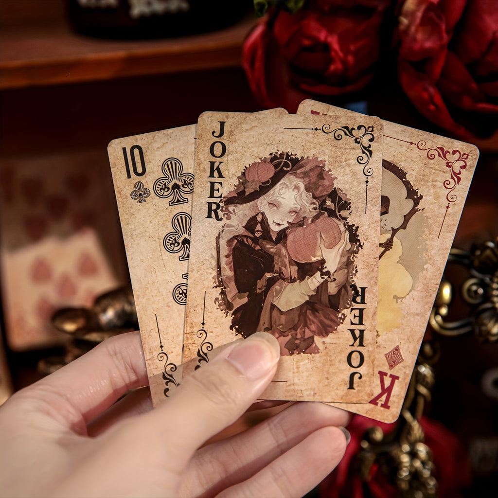 55pcs\u002Fbo?te Cartes de Poker Exquises Style Magique R¨¦tro Sombre Myst¨¦rieux, Jeu de Cartes Multijoueur, Relaxation, Divertissement, Utilisation de F¨ºte, D¨¦coration de Scrapbook