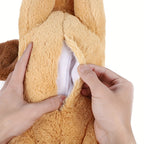 Jouet Interactif pour Chien en Peluche avec Battement de C?ur, Conception Douce et Durable pour Toutes les Races, Chiot Endormi de 36 cm de Long avec Base Coeur Rouge et Bouton Noir, Parfait pour le Temps de Jeu des Animaux, Jouets pour Chiots