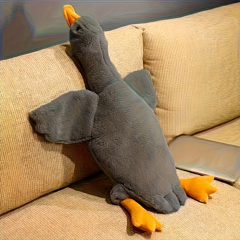 1pc Jouet en peluche de canard doux pour chiens, motif de dessin anim¨¦, polyester, stimule l'¨¦nergie, recommand¨¦ pour les races de taille moyenne, convient aux grands, moyens et petits animaux, jouet pour chien