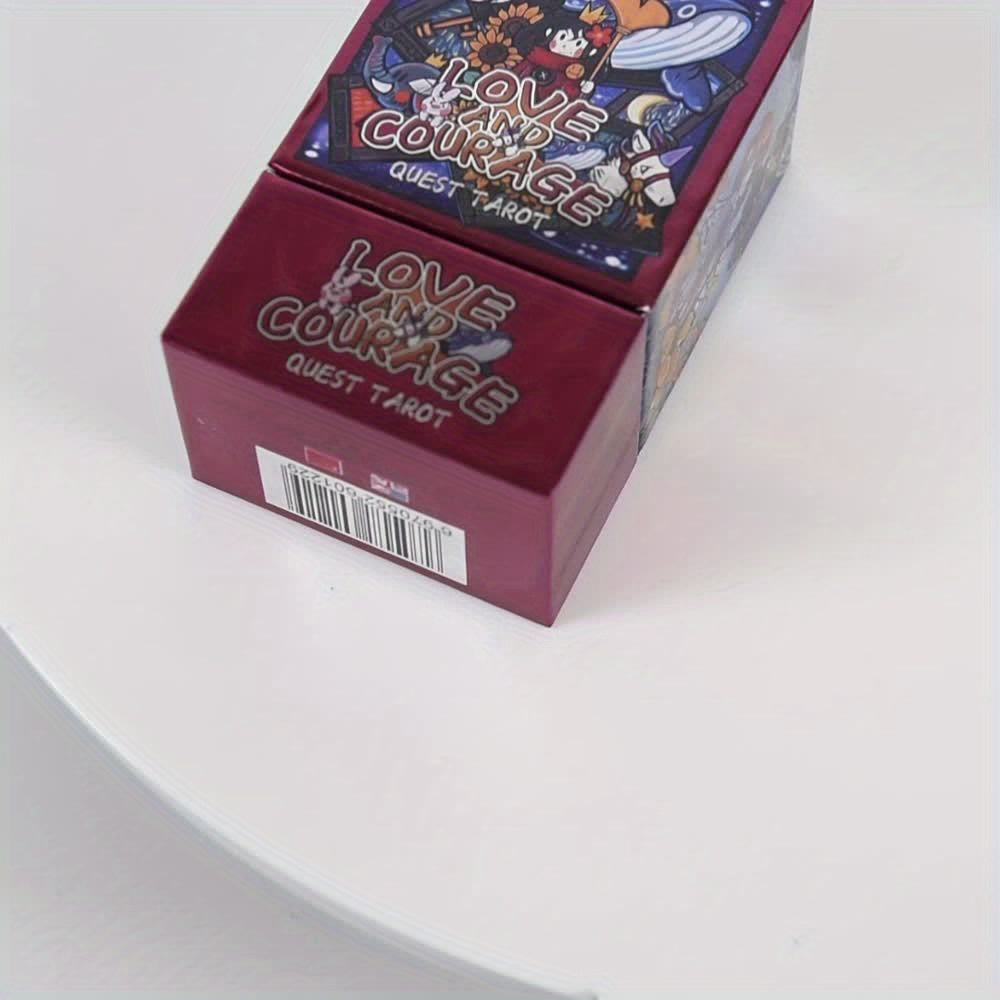 Cartes de Tarot Fantaisie KEPNOY Amour & Courage - ¨¦dition Standard de 78 Cartes pour Divination, Jeu de F¨ºte et Pr¨¦diction de l'Avenir - Cadeau Id¨¦al pour Halloween, No?l, Thanksgiving