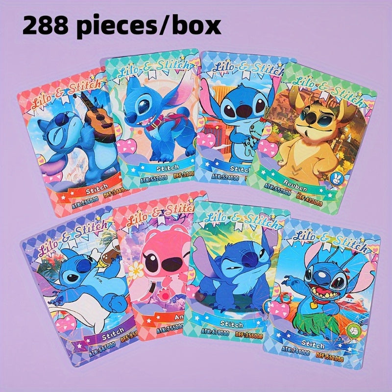 Disney 288pcs\u002FBo?te Cartes ¨¤ Collectionner Stitch ¨¦toile - Jeu de Cartes Cr¨¦atives et Amusantes en Anglais