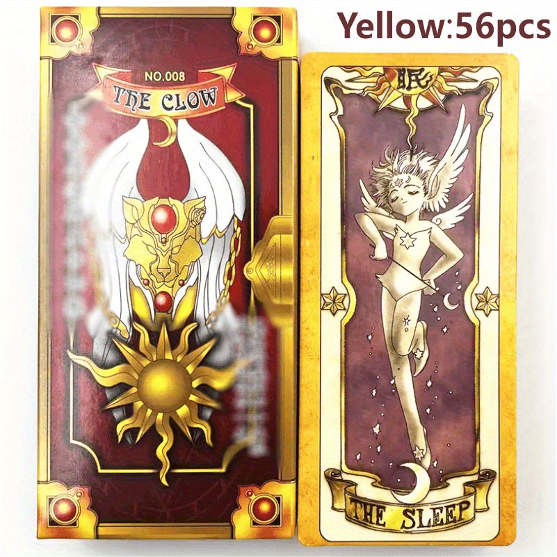 Jeu de Cartes Divers (56 cartes) - Magical Girl Sakuraguro Lang - Cartes d'Anniversaire 25e Anniversaire - Jeu Romantique - Tarot Artistique, Mat¨¦riau Papier Premium, Jeu de Strat¨¦gie