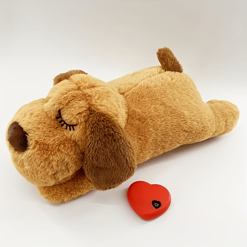 Jouet en peluche pour chien avec battement de c?ur apaisant, soulagement de l'anxi¨¦t¨¦ et aide au sommeil, jouet doux et confortable pour animaux de compagnie de toutes tailles