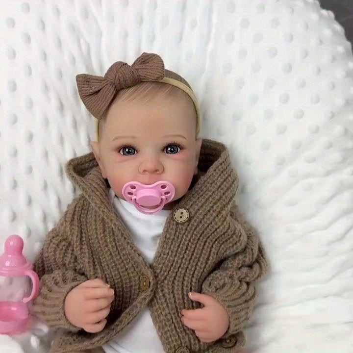 Poup¨¦e reborn en vinyle complet de 19 pouces (48 cm) pour jeune fille, jouet artisanal de mode pour cadeau d'anniversaire pour enfant, jouet de bain