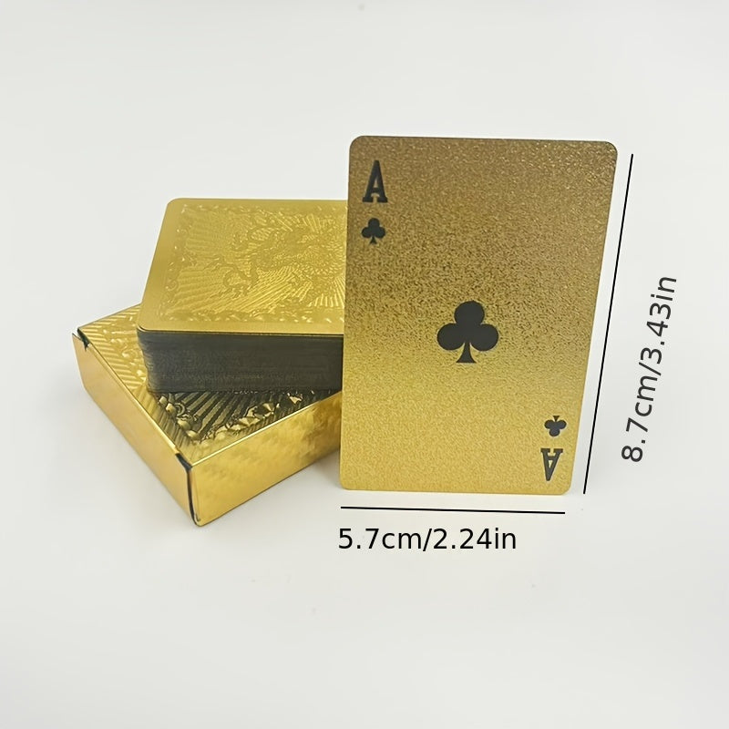 1 Jeu de cartes ¨¤ jouer en PVC Golden Dragon, jeu de poker durci durable, jeu universel pour la Saint-Valentin, Thanksgiving, No?l, Halloween, f¨ºtes du Nouvel An