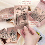 Cartes de Tarot Dor¨¦ Rose - 78pcs Taille Standard, ¨¦tanches & R¨¦sistantes aux Plis, Jeu PET avec Guide pour D¨¦butants et Experts