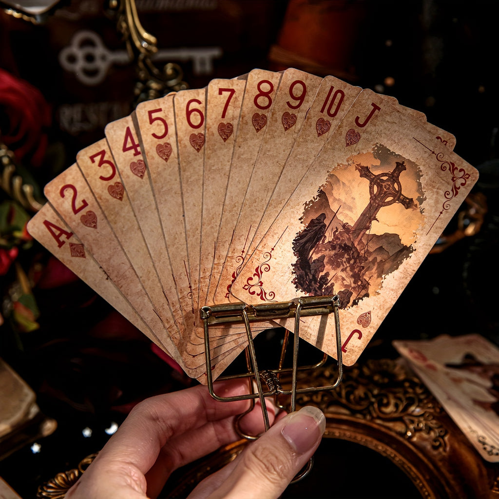 55pcs\u002Fbo?te Cartes de Poker Exquises Style Magique R¨¦tro Sombre Myst¨¦rieux, Jeu de Cartes Multijoueur, Relaxation, Divertissement, Utilisation de F¨ºte, D¨¦coration de Scrapbook