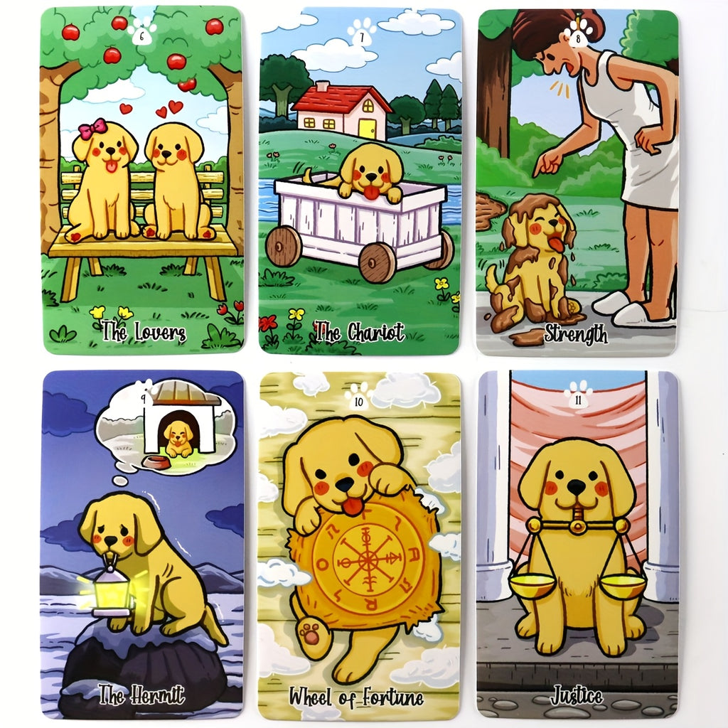 Jeux de soci¨¦t¨¦, cartes de tarot Labradorables avec un design de chien mignon, un jeu de 78 cartes Oracle Visions Divination Edition, jeux de soci¨¦t¨¦, cadeaux de No?l, cadeaux de nouvel an, jouets.