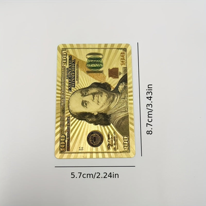 Cartes ¨¤ Jouer en Feuille d'Or de Luxe avec Design de Dollar Am¨¦ricain - PVC Durable, ¨¦tanche & Lavable - Id¨¦ales pour Halloween, No?l, Thanksgiving, Oktoberfest et C¨¦l¨¦brations du Nouvel An