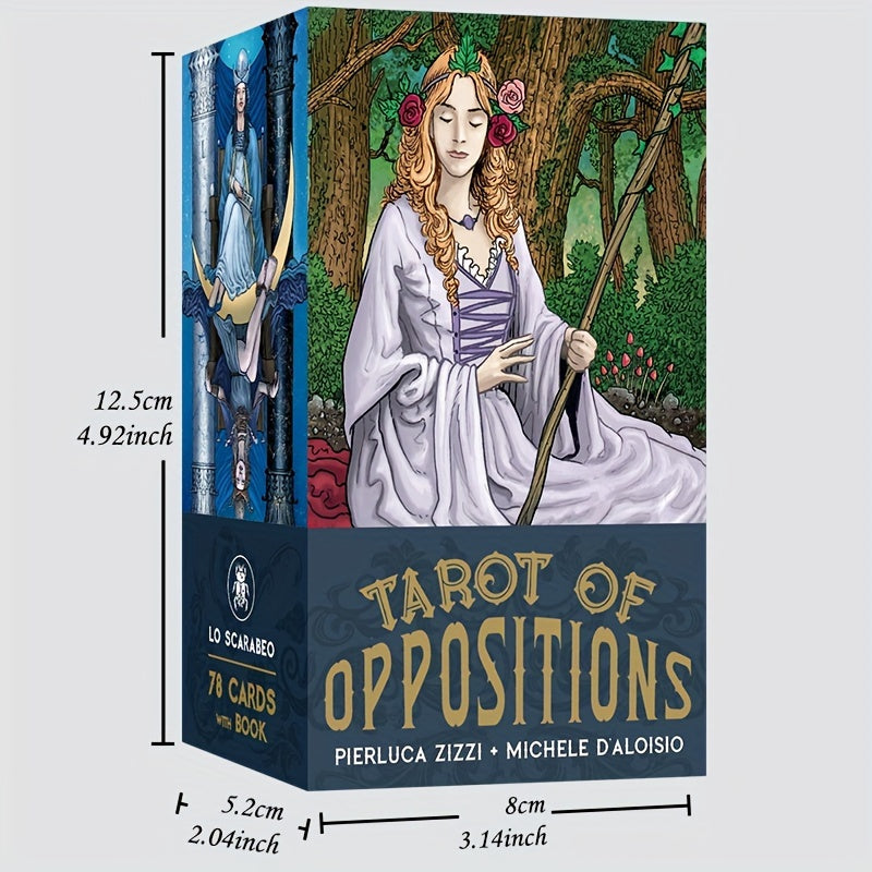 Tarot des Oppositions, jeu de cartes de fortune de taille standard ¨¤ 78 cartes, jeu de soci¨¦t¨¦ de divination pour Halloween, Thanksgiving, cadeau de No?l