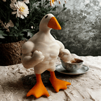 1pc Poup¨¦e Canard Muscl¨¦ R¨¦sine Forte Statue de Canard de Dessin Anim¨¦ Dr?le Amusant D¨¦coration de Maison Cadeau de F¨ºte