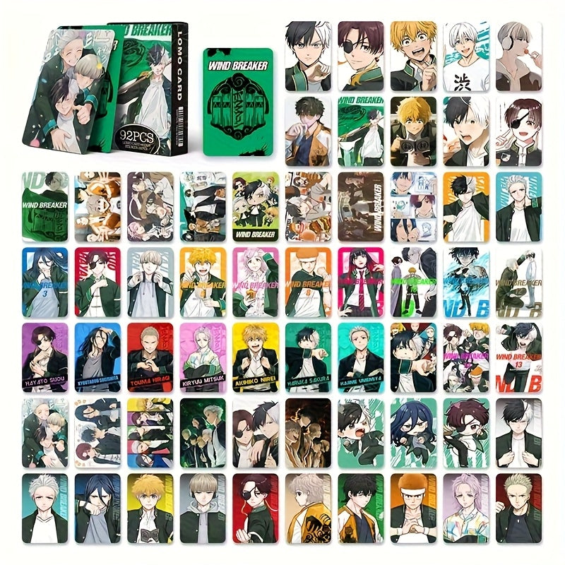 Ensemble de 92 Cartes de Jeu Anime, Cartes Postales Lomo Recto-Verso, Marque-pages Collectibles Multicolores, Design de Personnages de Dessins Anim¨¦s et Anime pour Amateurs de Jeux et d'Anime